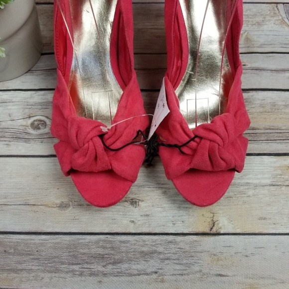 H&M Womens Pink Suede Cork Wedge Sandals Shoes - Picture 3 of 8